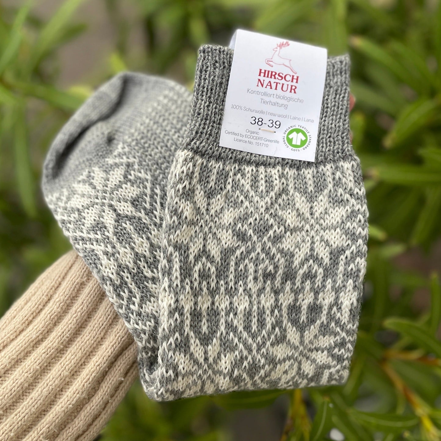 Uldstrømper (100% øko) LIGHT GREY
