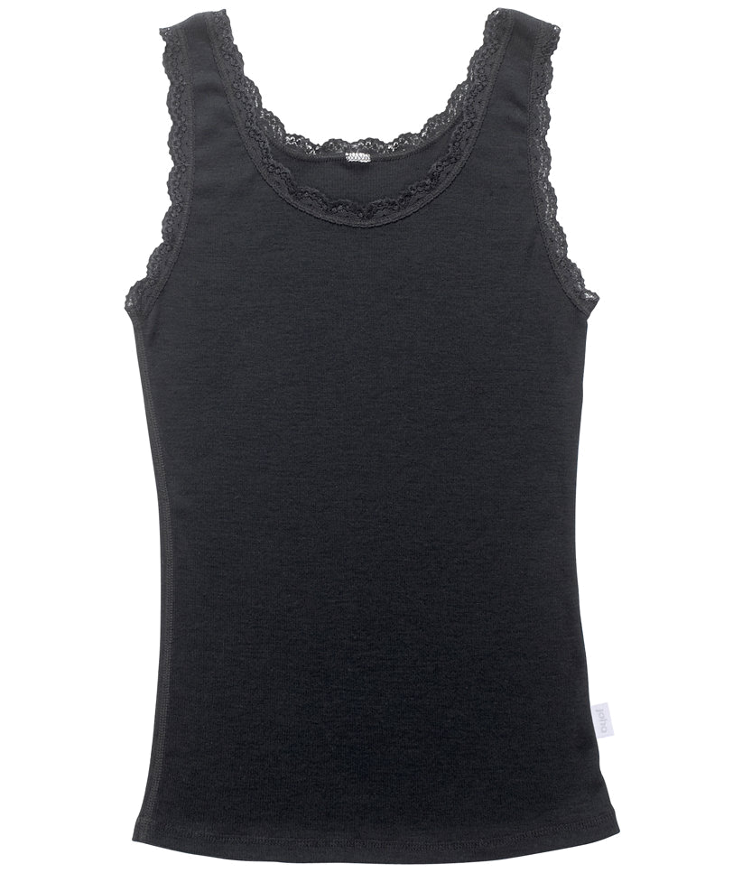 Top m/ blonde, Wool, Black, Joha