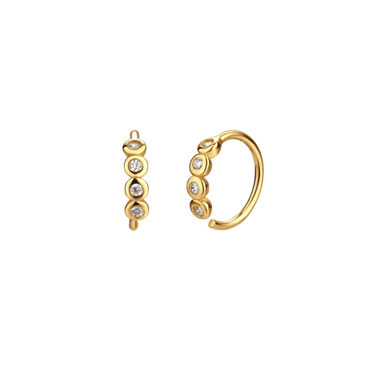Crystal Hoops Small / Gold Plated