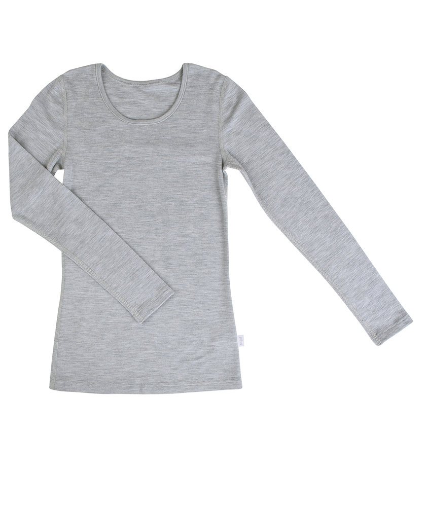 Bluse, Wool, Light Grey, Joha