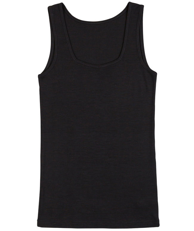 Tank Top, Wool/silk, Black, Joha