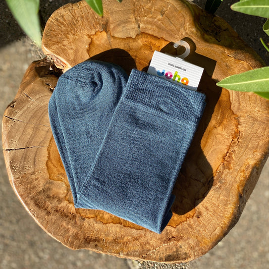 Blå bambusstrømper