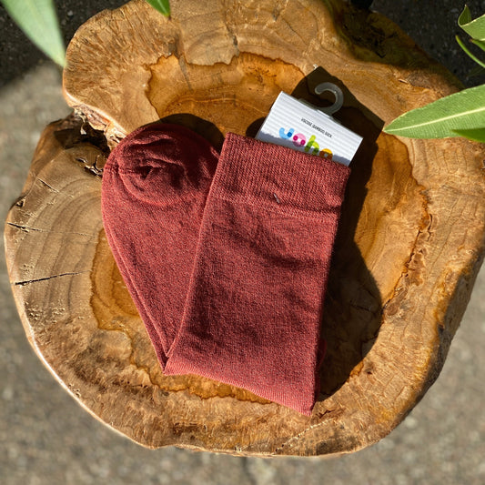 Røde bambusstrømper