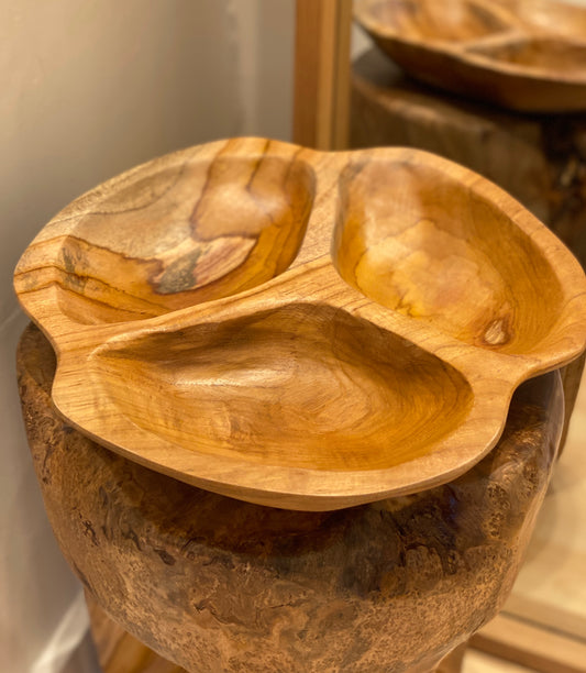 Teak bowl m/ inddeling