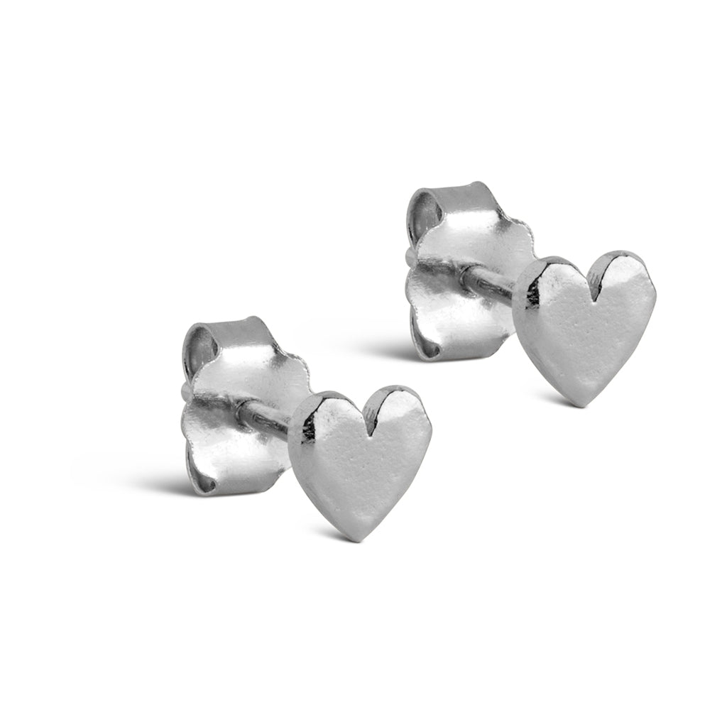 Ørestik 'Heart', Silver, Enamel