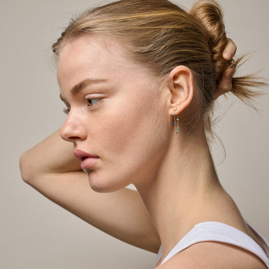 Ørering 'Lola' Atlantic, Gold Plated, Enamel