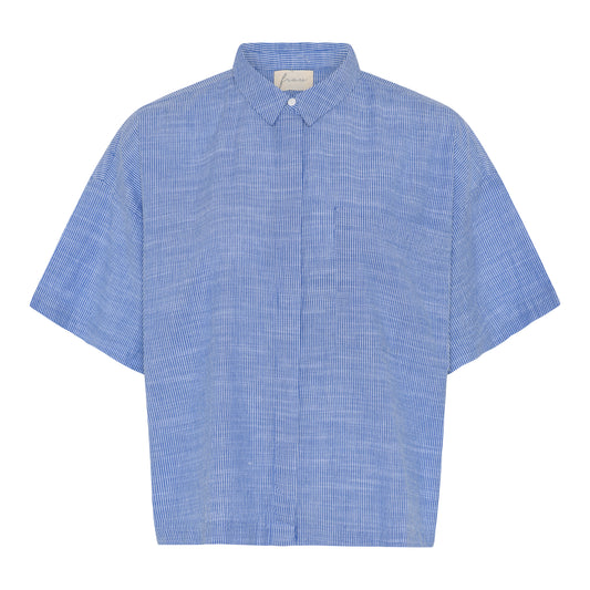 Nice SS Shirt, Medium Blue Stripe, Frau