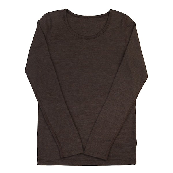Bluse, Wool/Silk, Mørkebrun, Joha