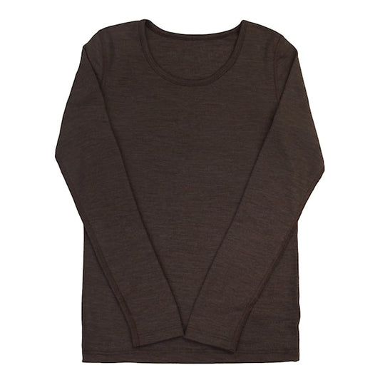 Bluse, Wool/Silk, Mørkebrun, Joha
