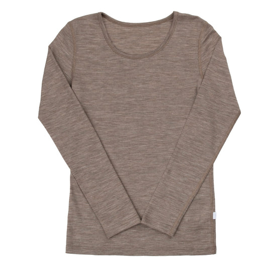 Bluse, Wool/Silk, Beige Melange, Joha