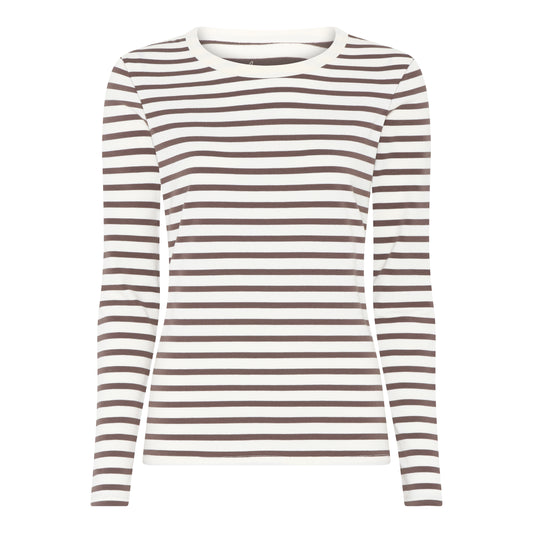 Lucca Blouse (coffee quartz stripe)