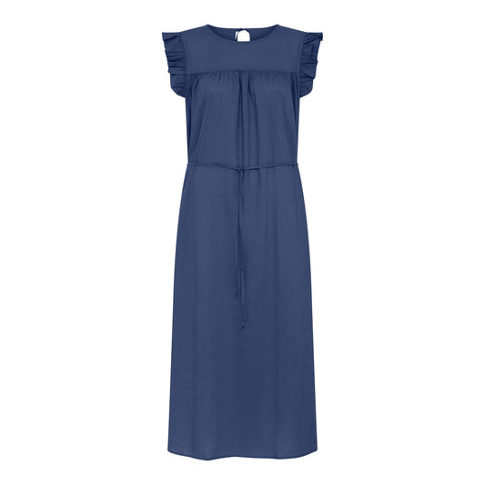 Stockholm Linen Long Dress, Deep Cobolt, Frau