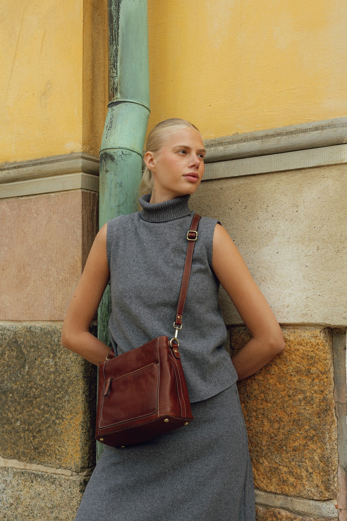 Myra Small, Skuldertaske, Cognac, Re:designed
