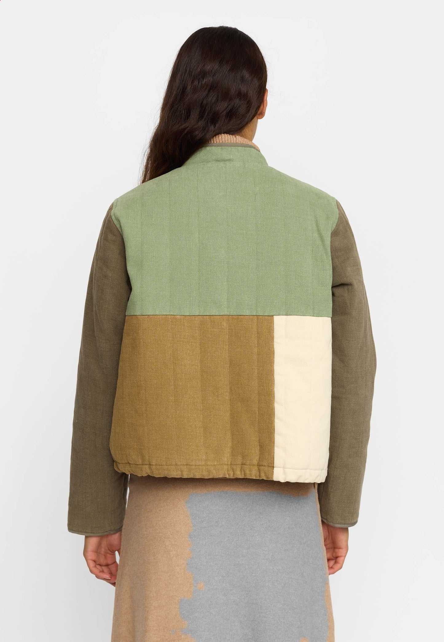 Quiltet Patchwork Jacket, Army, Selfhood