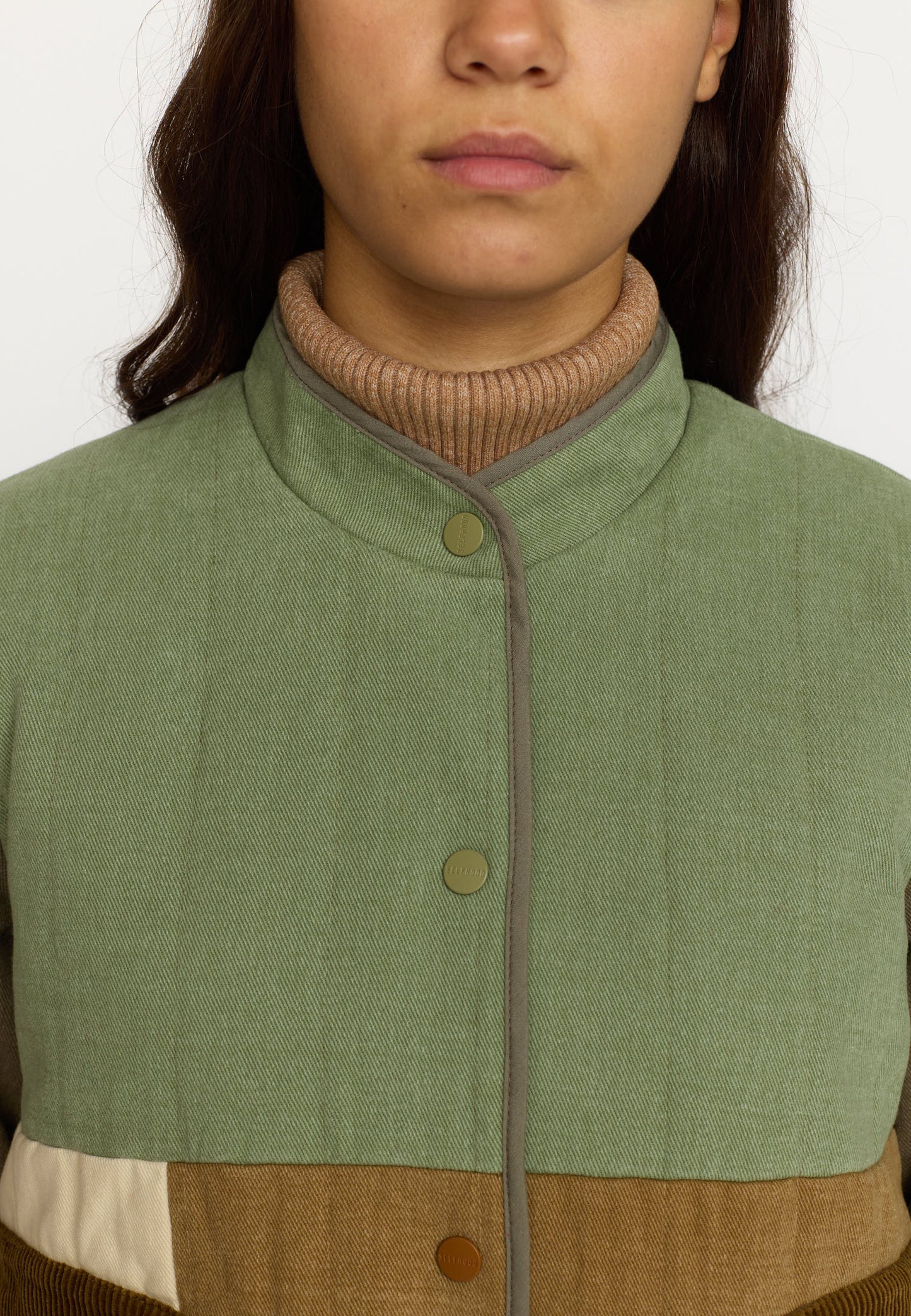 Quiltet Patchwork Jacket, Army, Selfhood