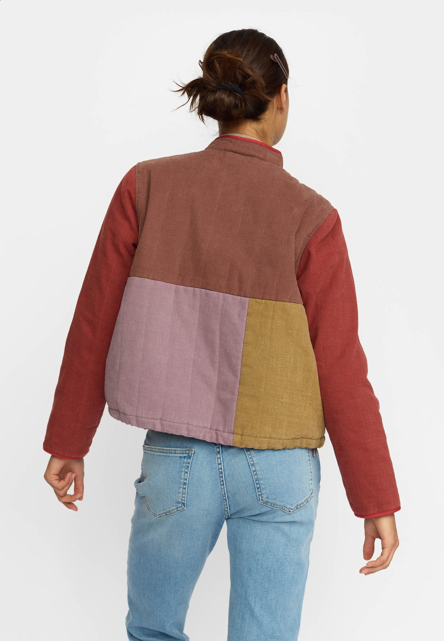 Quiltet Patchwork Jacket, Brown, Selfhood