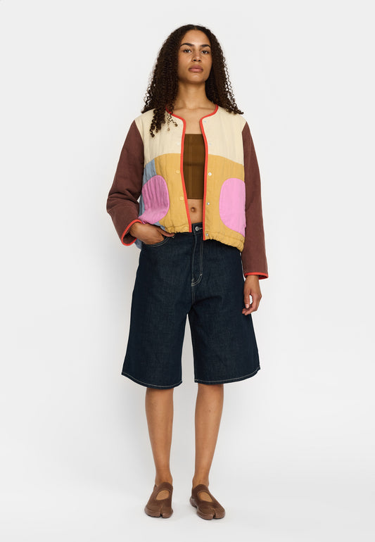 Quiltet Block Jacket, Off White, Selfhood