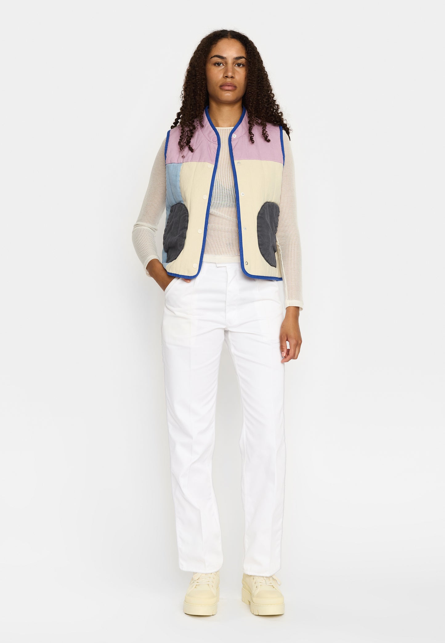 Quiltet Patchwork Vest, Light Purple, Selfhood