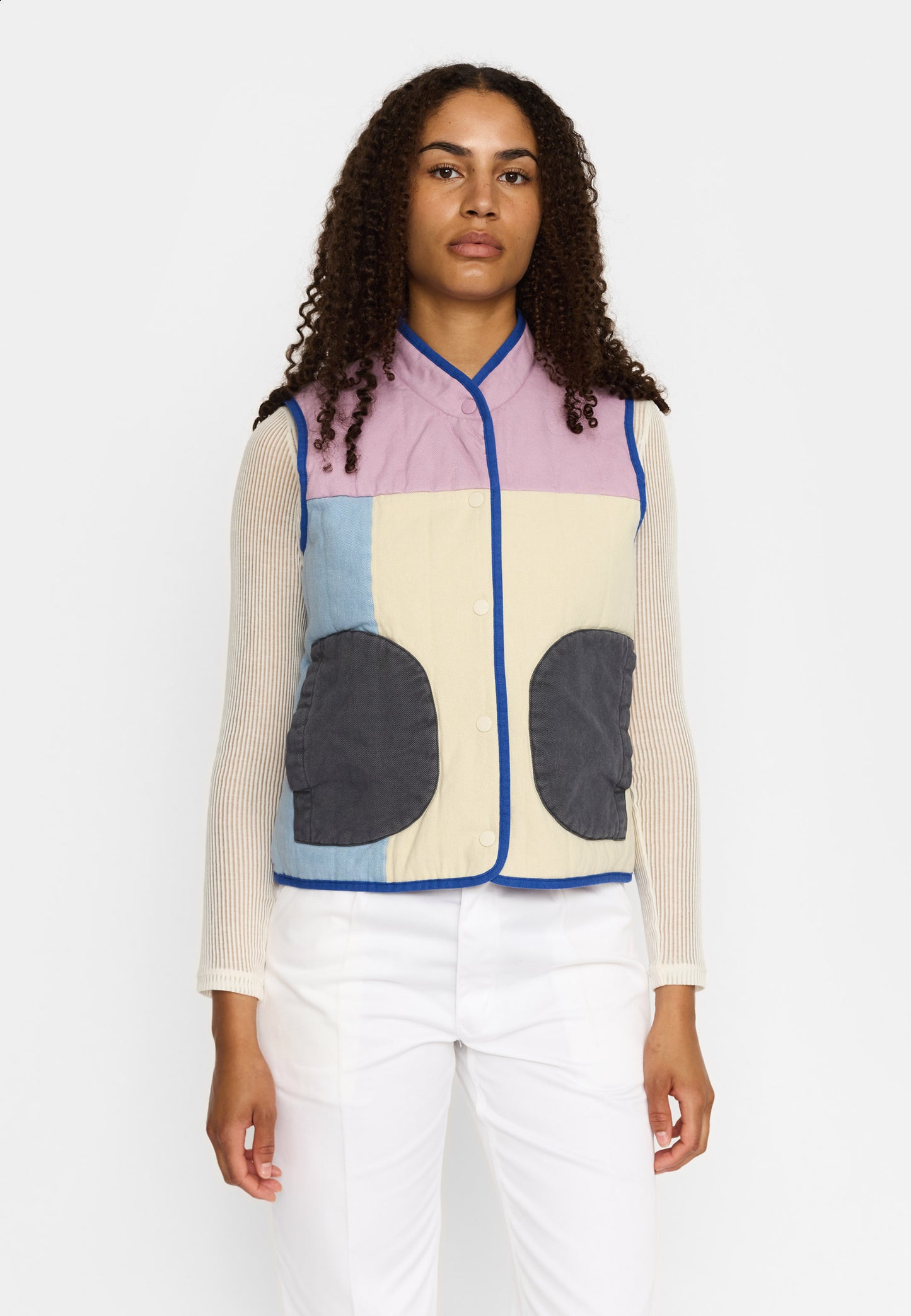 Quiltet Patchwork Vest, Light Purple, Selfhood