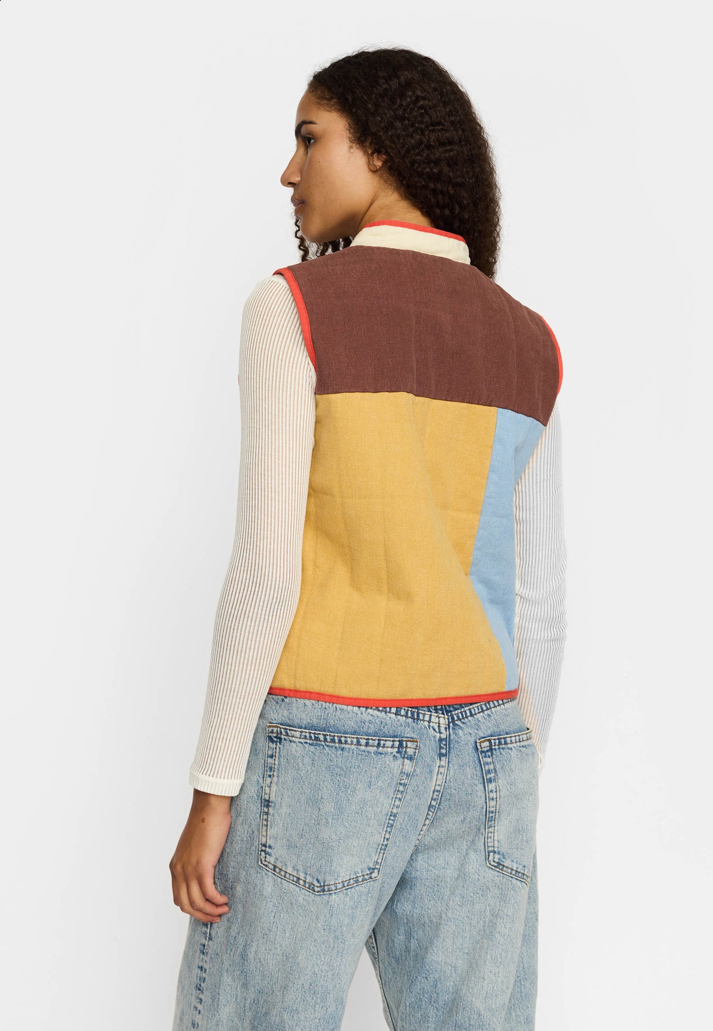 Quiltet Patchwork Vest, Off White, Selfhood