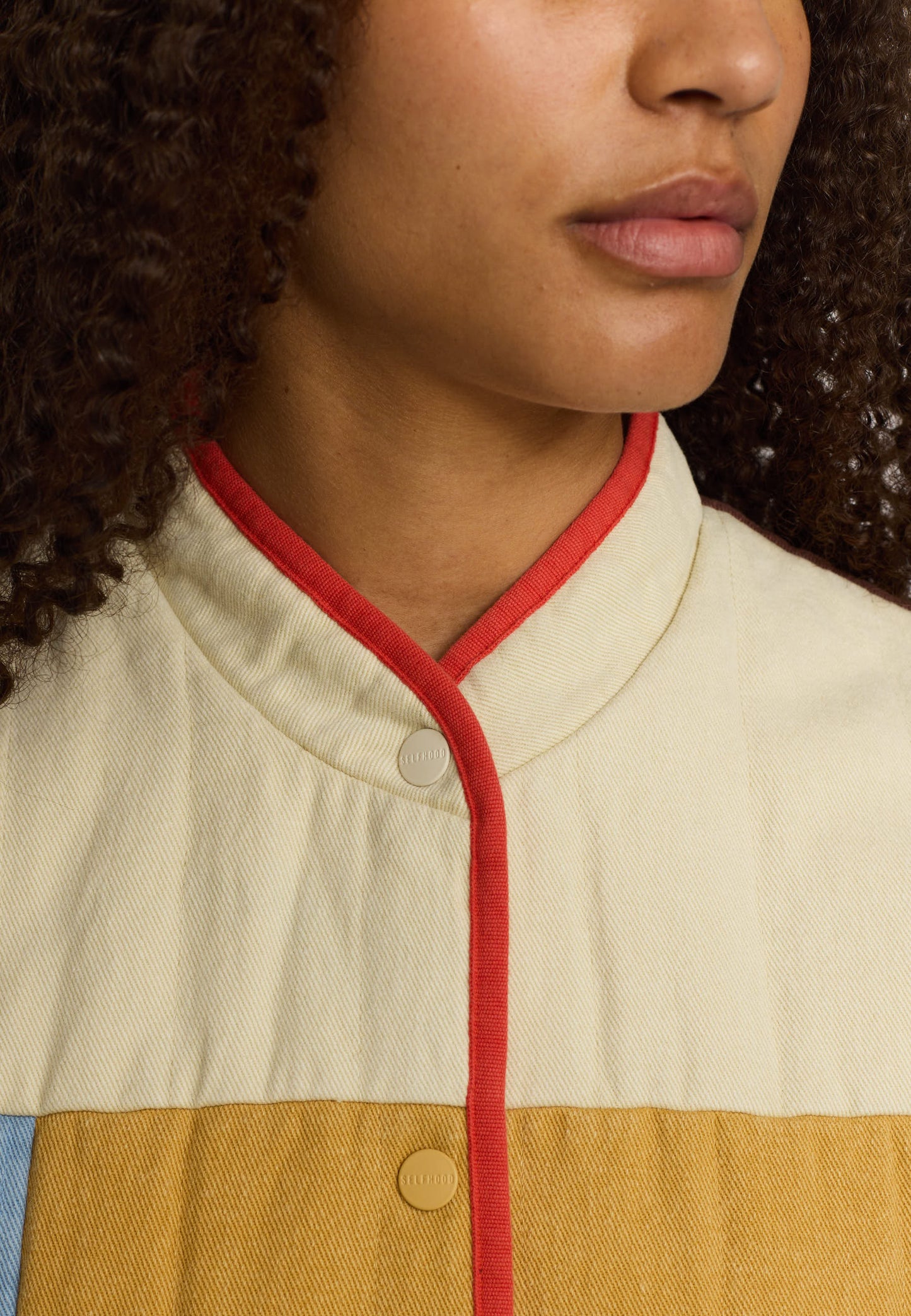 Quiltet Patchwork Vest, Off White, Selfhood