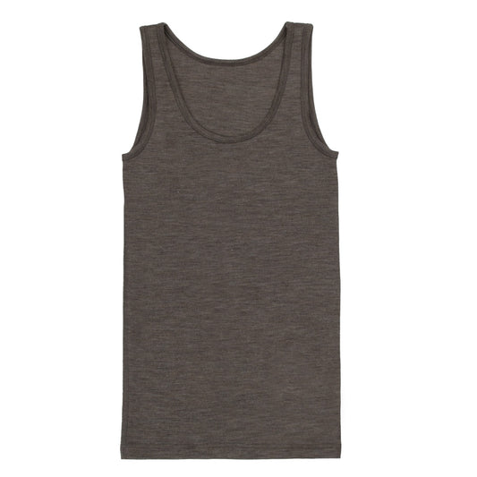 Tank Top, Wool/Silk, Brun Melange, Joha