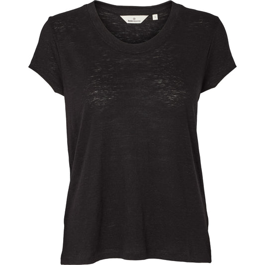 Ashly SS Linen Tee, Black, Basic Apparel