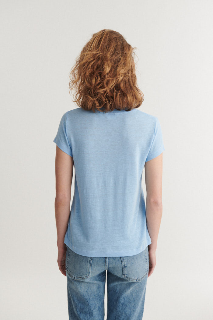 Ashly SS Linen Tee, Dutch Canal, Basic Apparel