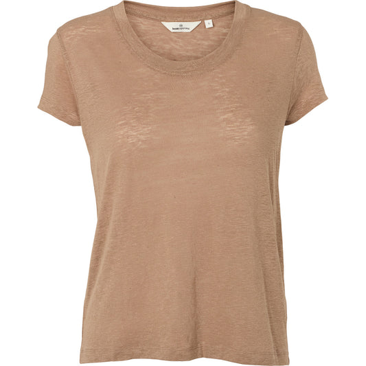 Ashly SS Linen Tee, Portobella, Basic Apparel