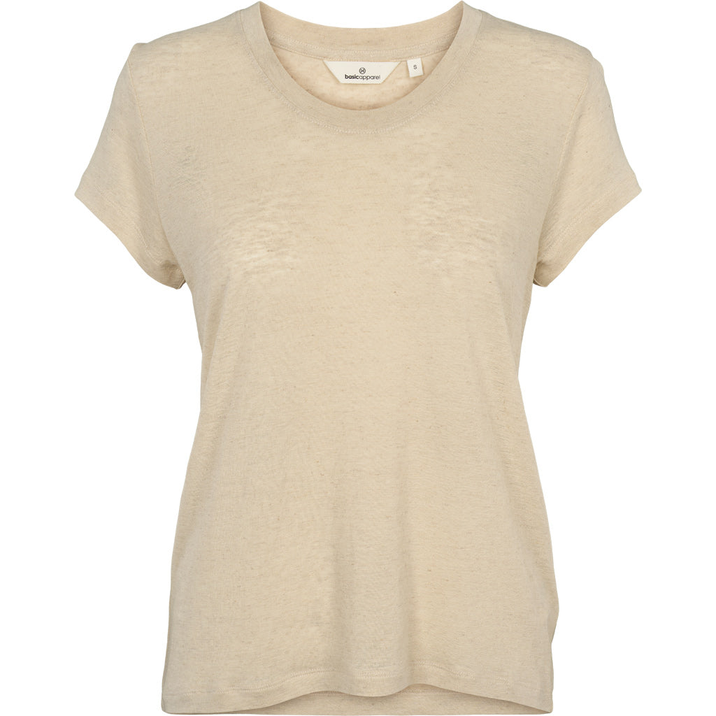 Ashly SS Linen Tee, Summer Sand, Basic Apparel