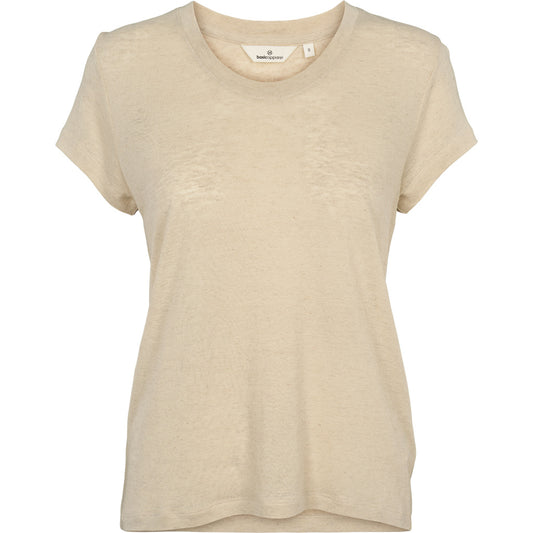 Ashly SS Linen Tee, Summer Sand, Basic Apparel