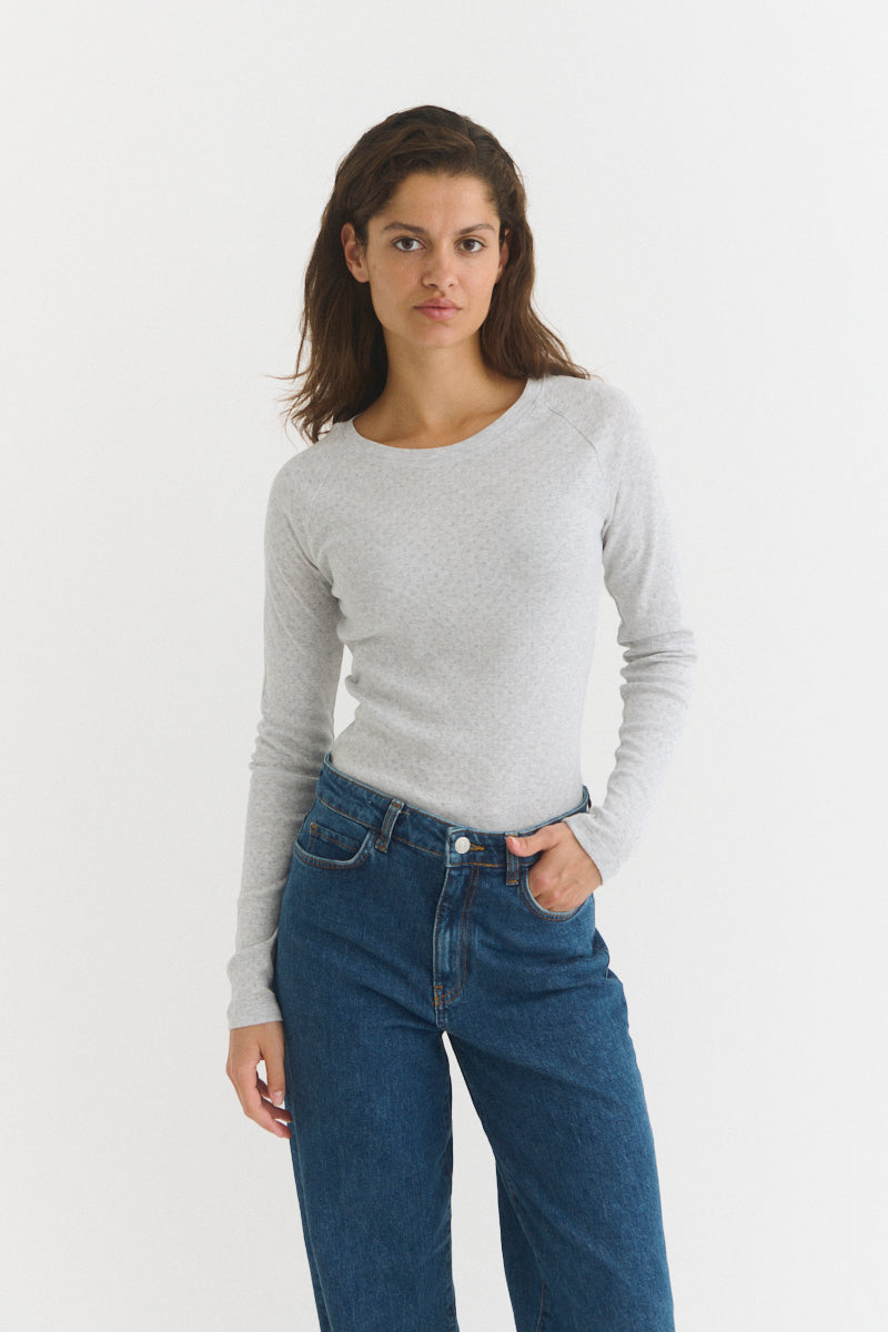 Arense LS Tee, Light Grey, Basic Apparel