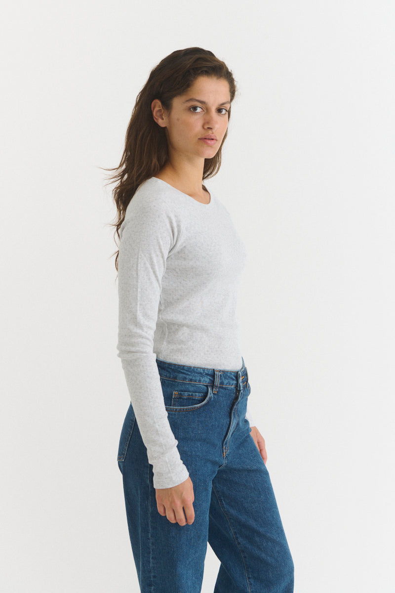 Arense LS Tee, Light Grey, Basic Apparel