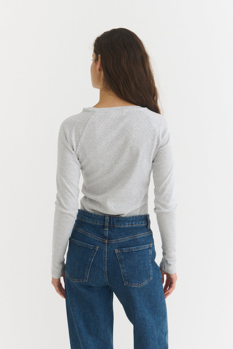 Arense LS Tee, Light Grey, Basic Apparel