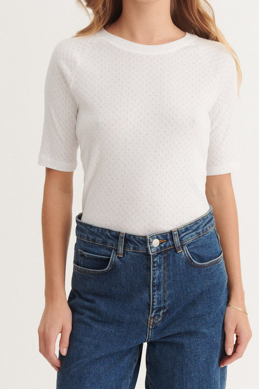 Arense Kortærmet Tee, White, Basic Apparel