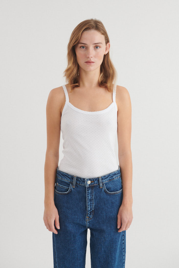Arense Strap Top, White, Basic Apparel