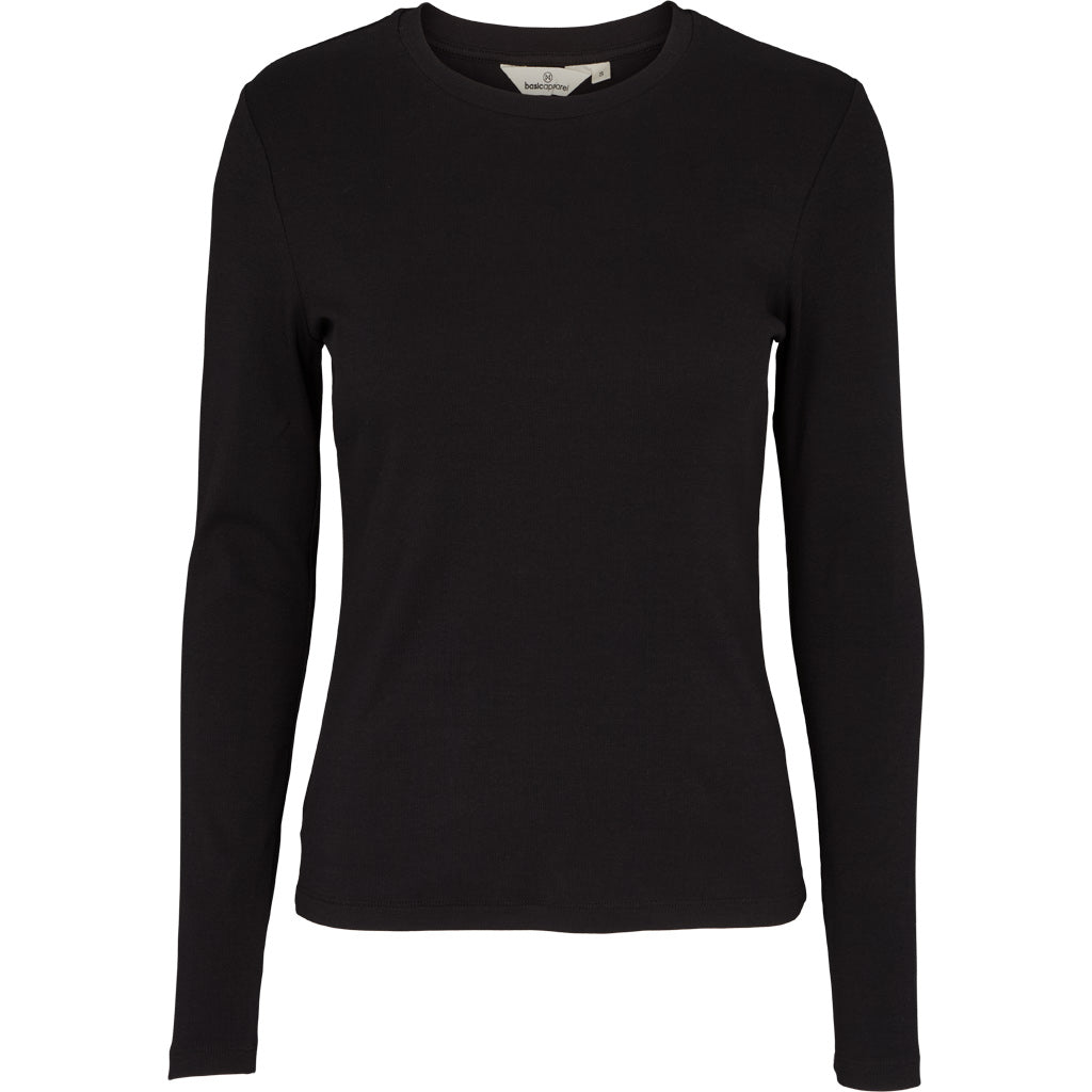 Ludmilla LS Tee, Black, Basic Apparel