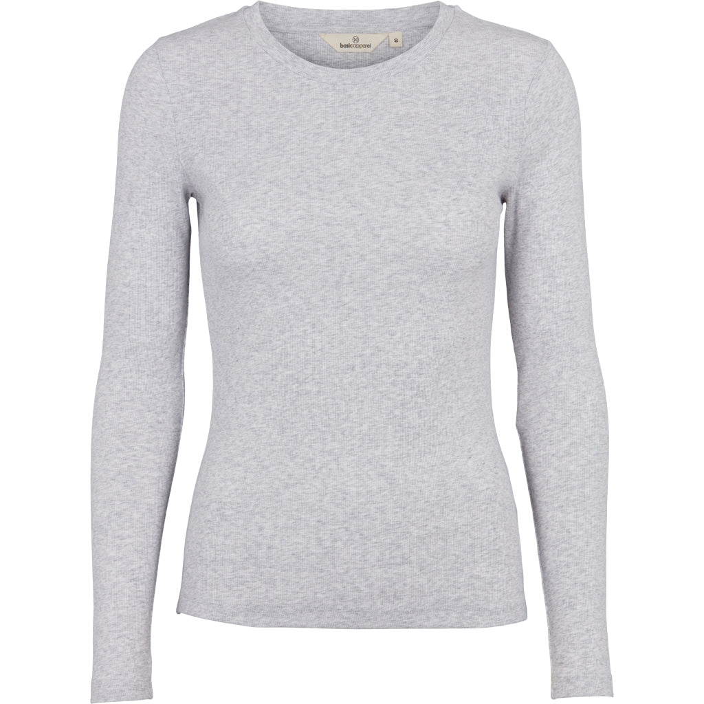 Ludmilla LS Tee, Light Grey Mel., Basic Apparel