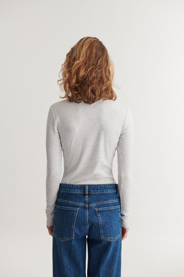 Ludmilla LS Tee, Light Grey Mel., Basic Apparel
