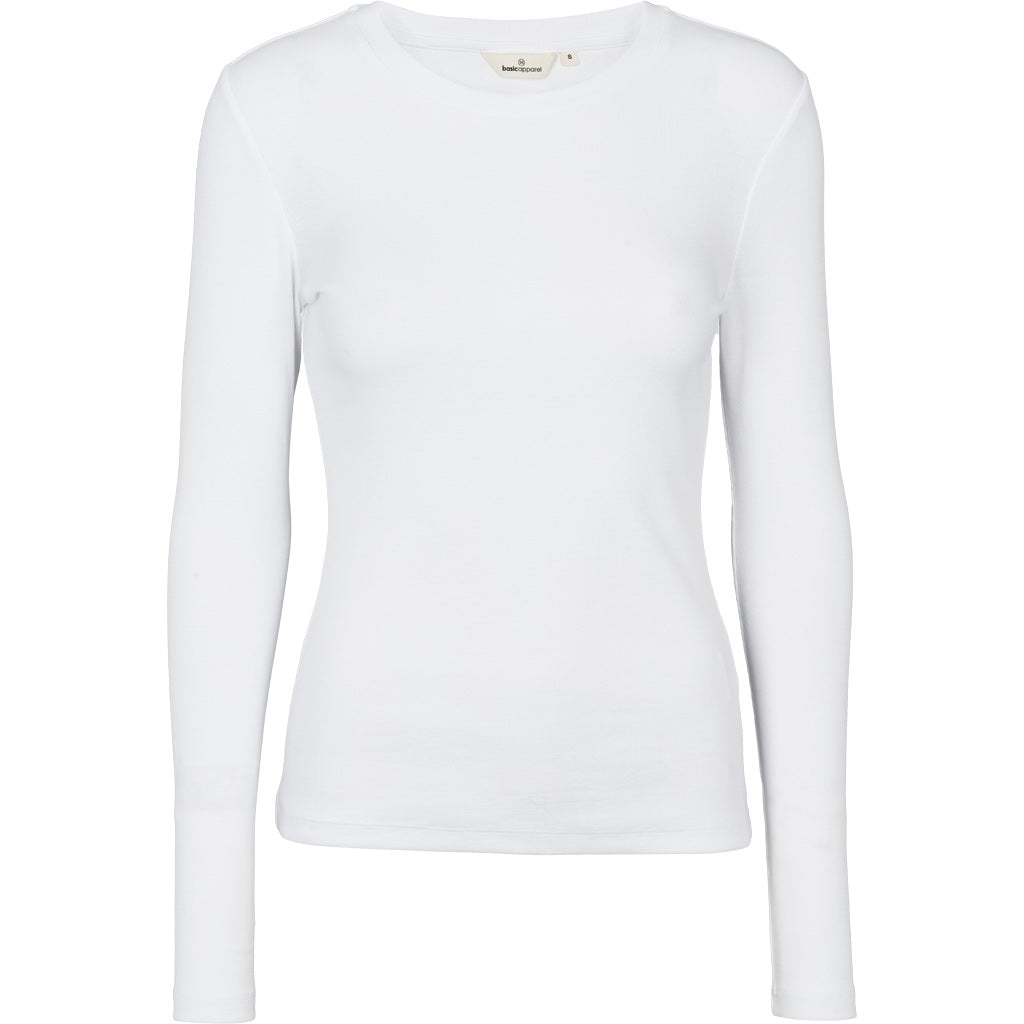 Ludmilla LS Tee, Bright White, Basic Apparel