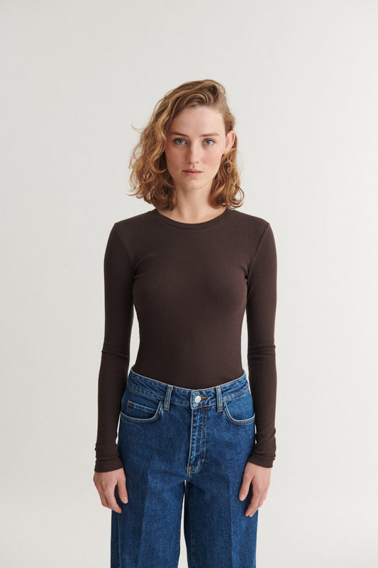 Ludmilla LS Tee, Chocolate Torte, Basic Apparel