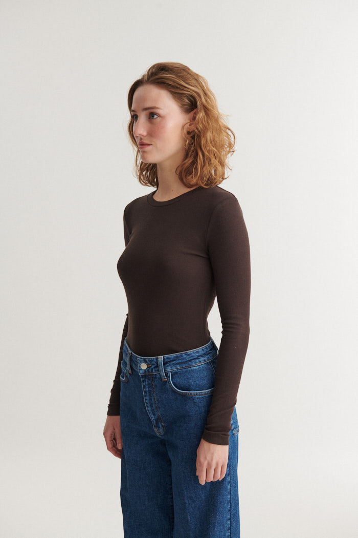Ludmilla LS Tee, Chocolate Torte, Basic Apparel