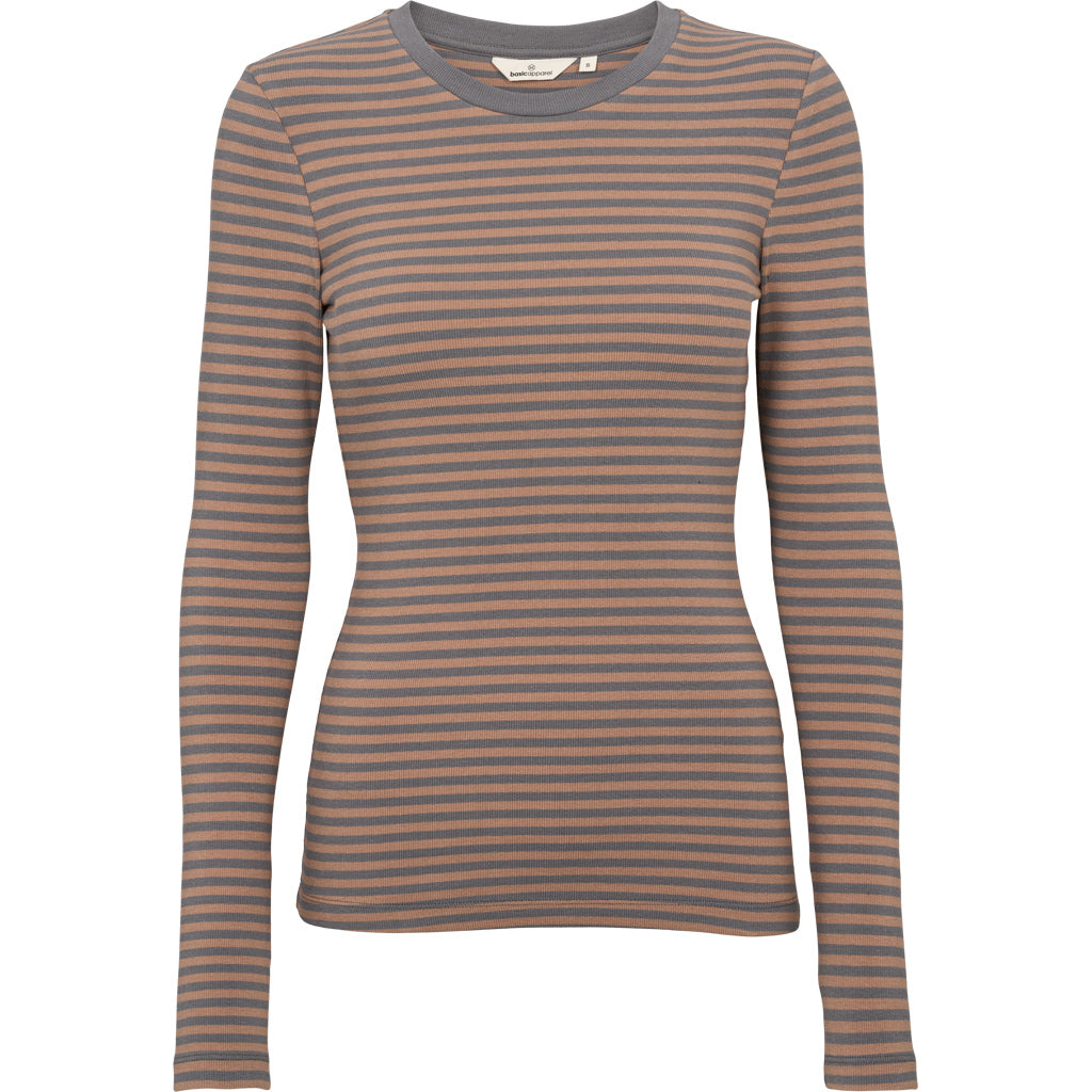 Ludmilla LS Tee, Portabella/Poppy Seed, Basic Apparel