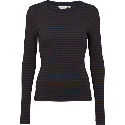 Ludmilla LS Tee, Chocolate Torte/Black, Basic Apparel