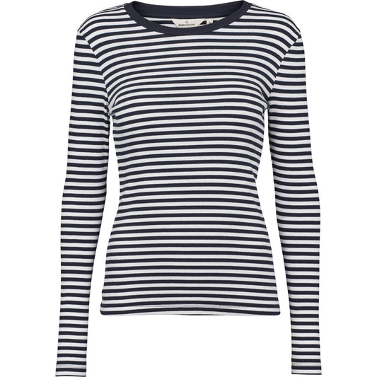 Ludmilla LS Tee, Sky Captain/Bright White, Basic Apparel