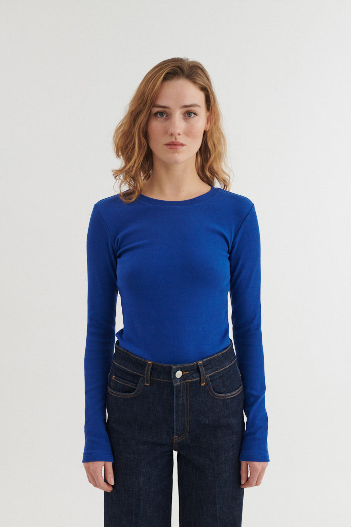 Ludmilla LS Tee, Sodalite Blue, Basic Apparel
