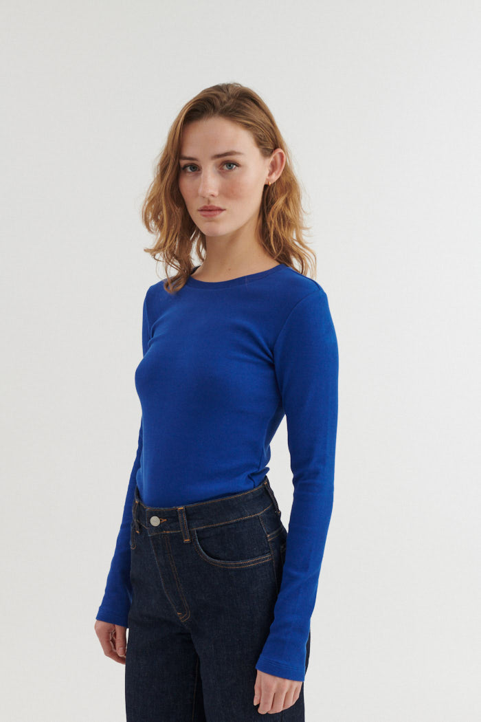 Ludmilla LS Tee, Sodalite Blue, Basic Apparel