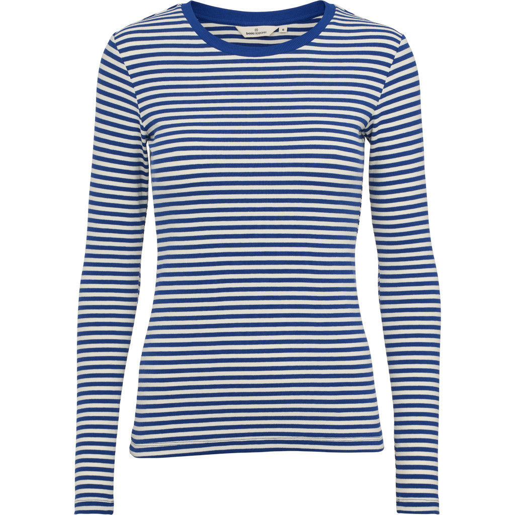 Ludmilla LS Tee, Sodalite Blue/Whisper White, Basic Apparel