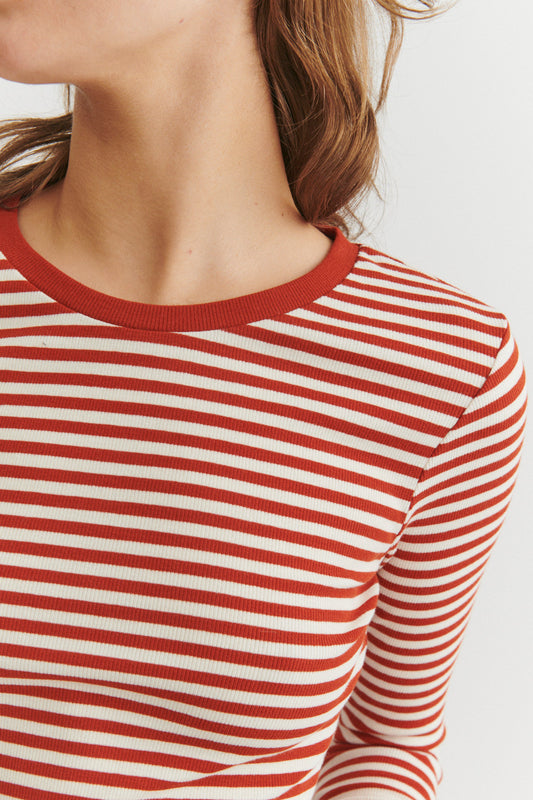 Ludmilla LS Tee, Roibus/Whisper White, Basic Apparel