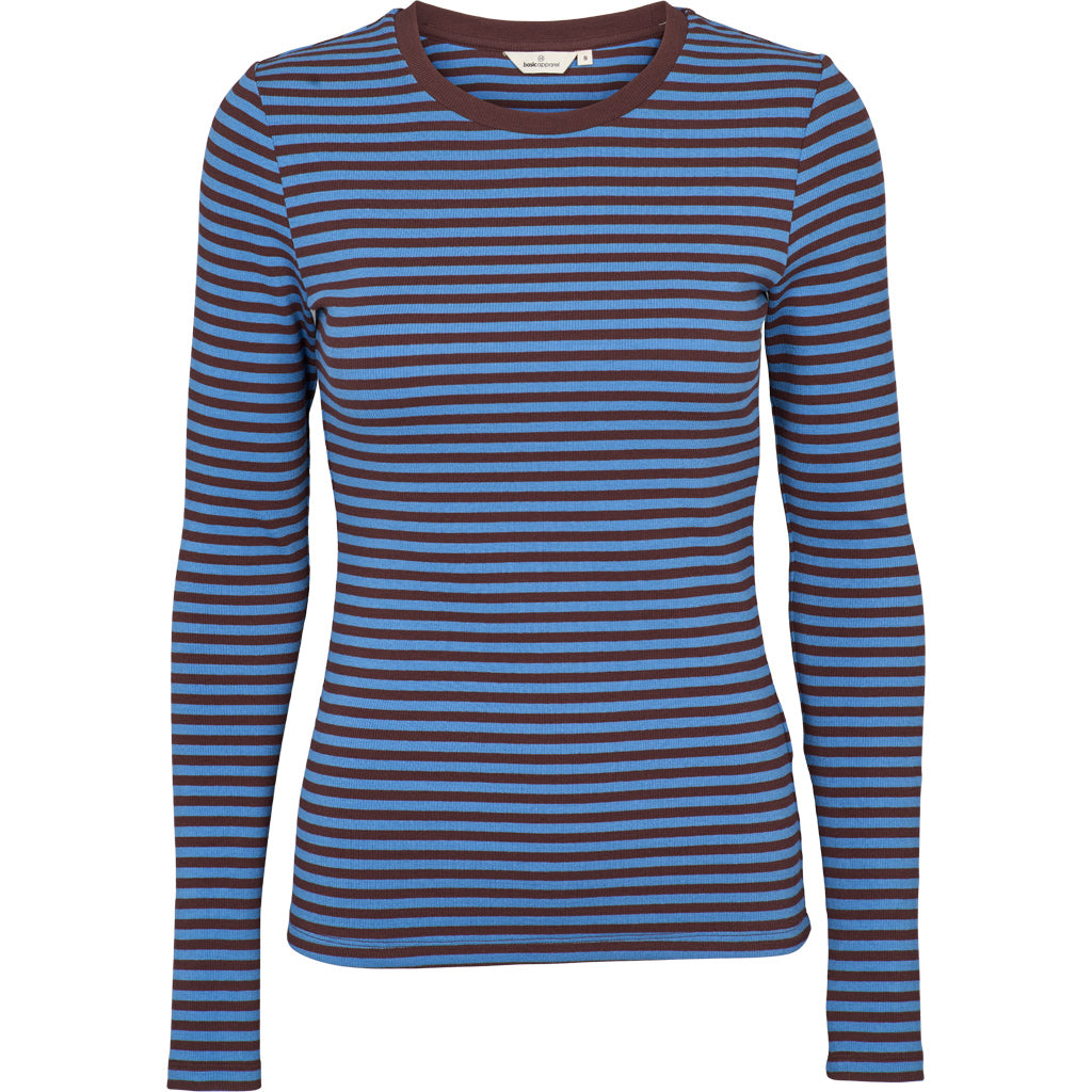Ludmilla LS Tee, Riviera/Chicory Coffee, Basic Apparel